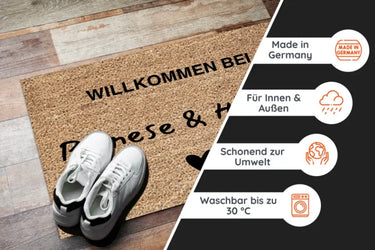 personalisierte Fußmatte mit Namen - Fußmatte für Paare